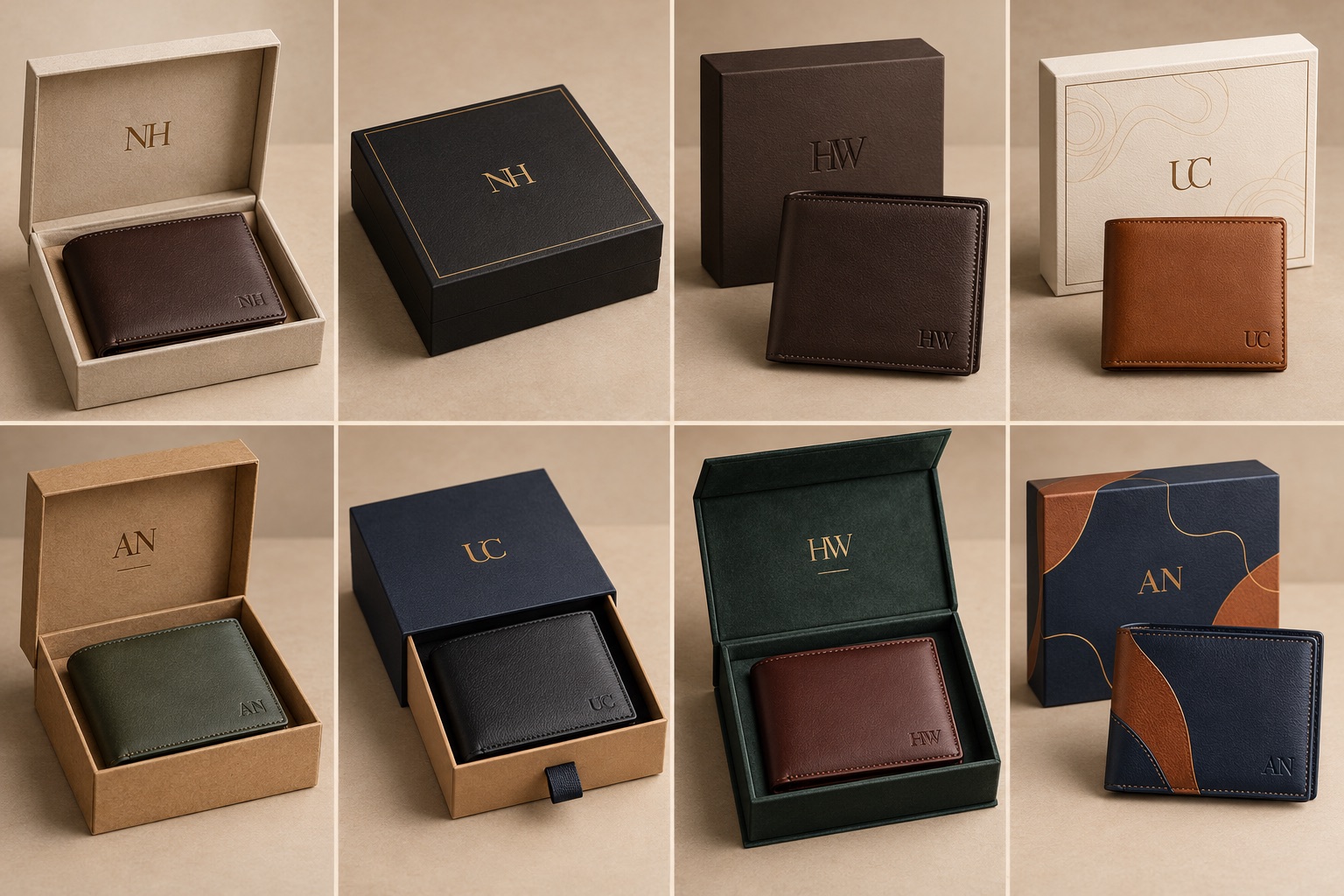 Private-label concept for Classic Rigid Box with coordinated branded wallet
